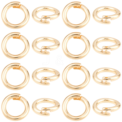 20Pcs Brass Locking Jump Rings KK-BBC0023-10C-1