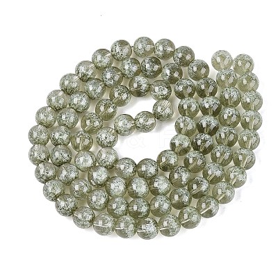 Transparent Half Spray Painted Glass Beads Strands GLAA-Q110-02A-05-1