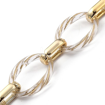 Handmade Metal Enlaced Plating Acrylic Cable Chains AJEW-JB00743-1