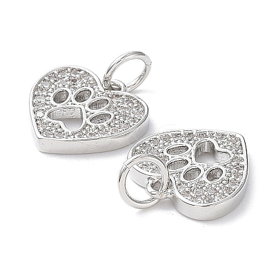 Brass Micro Pave Cubic Zirconia Pendants KK-R148-01P-1