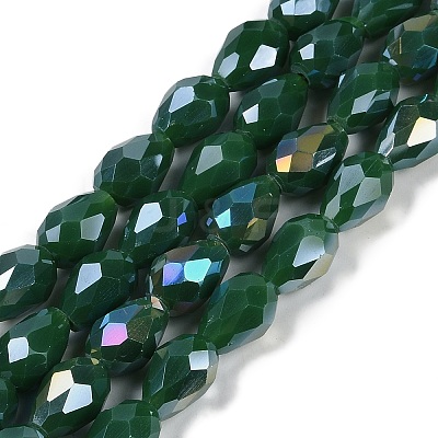 Opaque Solid Color Electroplate Glass Beads Strands EGLA-N013-P6mm-B04-1