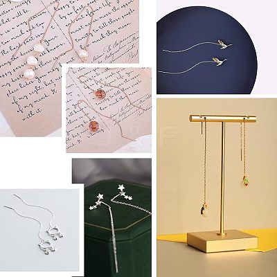 6 Pairs 3 Colors Brass Stud Earring Findings KK-UN0001-07-1