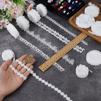 30Yards 10 Styles Polyester Lace Trim OCOR-MA0001-76A-1
