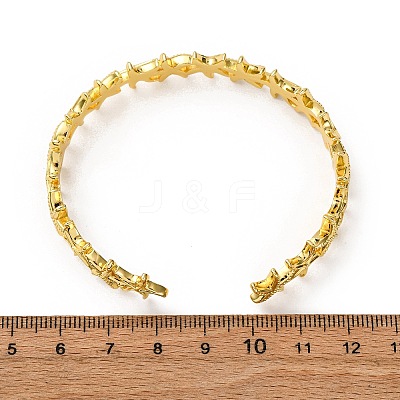 Brass Cuff Bangles for Women BJEW-F514-02G-1