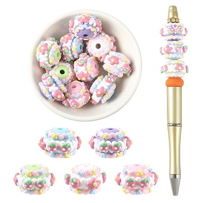 10Pcs 5 Colors Opaque Acrylic Beads MACR-FS0002-35-1