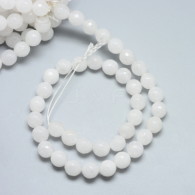 Natural White Jade Beads Strands G-R346-6mm-08-01-1