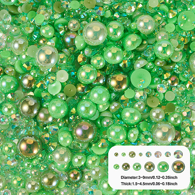 Half Round ABS Plastic Cabochons FIND-TAC0038-08F-1