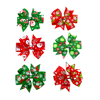 Christmas Grosgrain Alligator Hair Clips OHAR-Q053-M-1