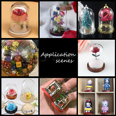 8 Sets 2 Style Iridescent Glass Dome Cover DJEW-PH0001-25-1