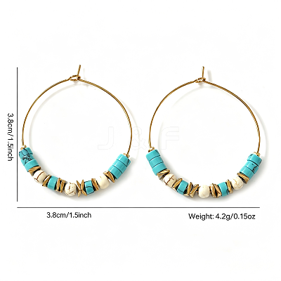 Bohemian Colorful Natural Stone Beaded Hoop Earrings for Women TC8754-8-1
