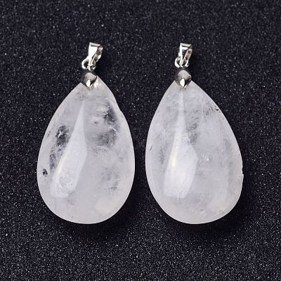 Natural Quartz Crystal Pendants G-D084-01P-B17-1