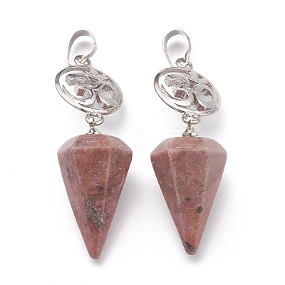 Natural Rhodochrosite Pendants G-O194-05-1