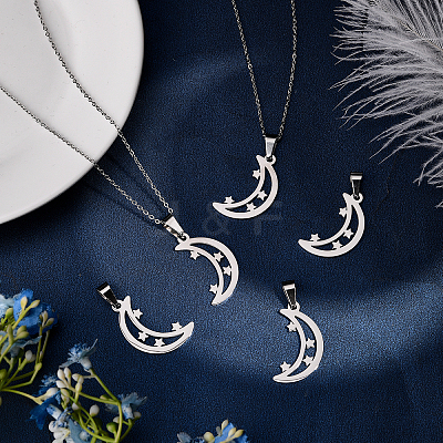 8Pcs 304 Stainless Steel Pendants STAS-UN0030-75-1