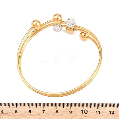 304 Stainless Steel & Rhinestone Cuff Bangles BJEW-E113-01G-1