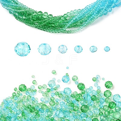 6 Styles Gradient Color Transparent Painted Glass Beads Strands DGLA-YW0001-28Q-1