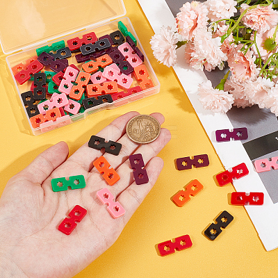 60Pcs 6 Colors Acrylic Knitted Hat Making Fastener Tool FIND-GA0004-05-1