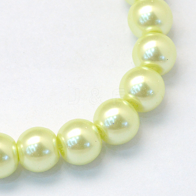 Baking Paint Pearlized Glass Pearl Round Bead Strands X-HY-Q330-8mm-46-1