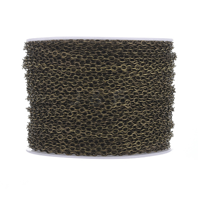 Brass Flat Oval Cable Chains CHC025Y-AB-1