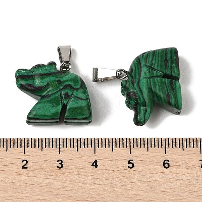 Synthetic Malachite Pendants G-B127-02P-01-1