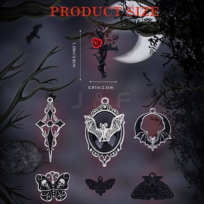 14Pcs 7 Style Tibetan Style Alloy Pendants FIND-SZ0003-53-1