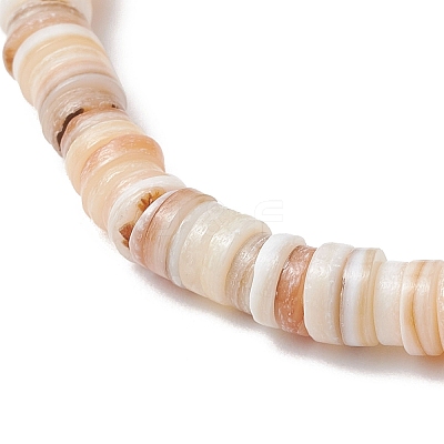 Natural Freshwater Shell with Synthetic Turquoise Beads Stretch Bracelets for Men Women BJEW-JB11745-02-1