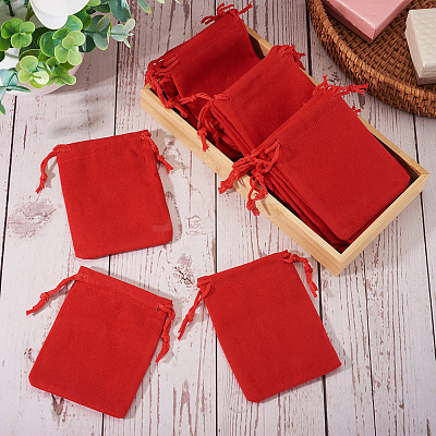 20Pcs Rectangle Velvet Drawstring Pouches TP-TA0001-04D-1
