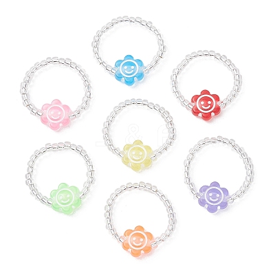 Transparent Acrylic Finger Rings RJEW-JR00957-1