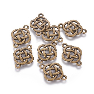 Flower Knot Tibetan Style Alloy Links connectors TIBEP-R338-33AB-NR-1