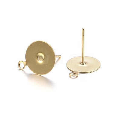304 Stainless Steel Stud Earring Findings X-STAS-P210-44G-1