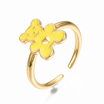 Brass Enamel Cuff Rings RJEW-N035-020-NF-1