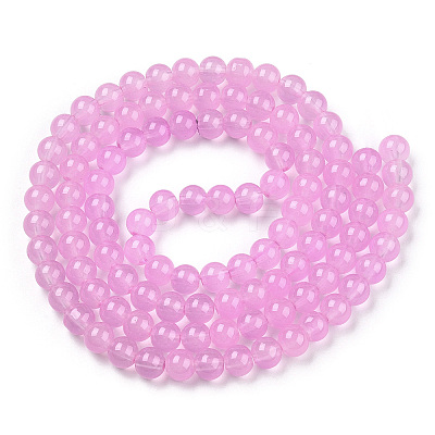 Baking Paint Imitation Jade Glass Round Bead Strands DGLA-Q021-8mm-57A-1