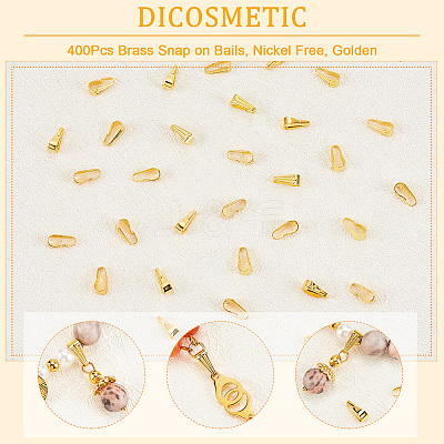 400Pcs Brass Snap on Bails KK-DC0002-06-1