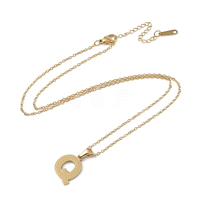 Ion Plating(IP) Initial Letter 304 Stainless Steel Pendant Necklaces NJEW-M199-01G-Q-1