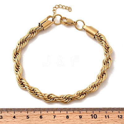 304 Stainless Steel Rope Chain Bracelets for Women BJEW-B140-03G-1