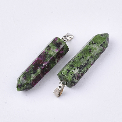 Natural Ruby in Zoisite Point Pendants X-G-R220-34K-1