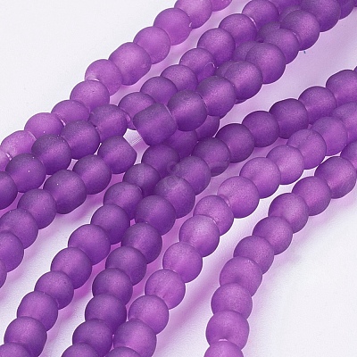 Baking Paint Transparent Glass Bead Strands GLAA-S031-4mm-36-1