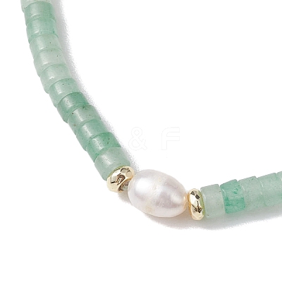Natural Green Aventurine and Pearl Beads Btacelets BJEW-JB10681-05-1