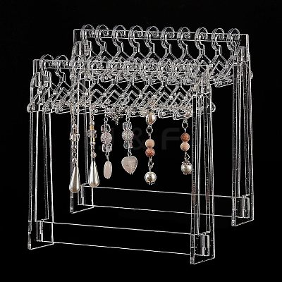 Transparent Acrylic Earring Display Stands EDIS-WH0029-12-1