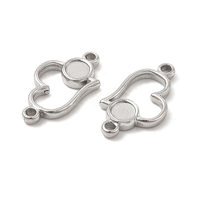 Non-Tarnish 304 Stainless Steel Cabochon Connector Settings LS-STAS-B032-11P-1