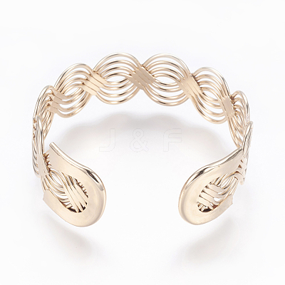 Iron Cuff Bangles BJEW-LT-384-1-KC-1