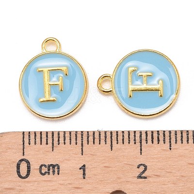 Golden Plated Alloy Enamel Charms ENAM-S118-04F-1