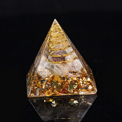 Orgonite Pyramid Resin Display Decorations X-G-PW0005-05B-1