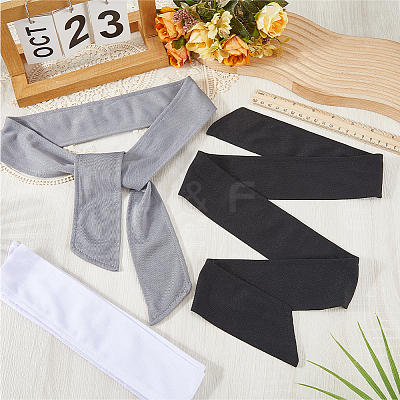 3Pcs 3 Colors Polyester Head Wrap for Exercise AJEW-CN0006-10-1