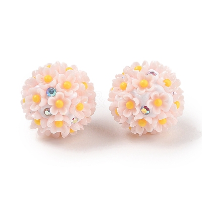 Handmade Luminous Polymer Clay Rhinestone Fancy Beads CLAY-H003-04B-1