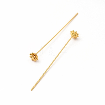 Brass Flower Head Pins KK-A178-09G-1