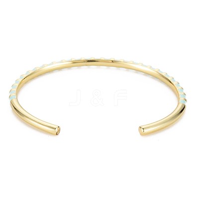 Twisted Brass Enamel Cuff Bangle BJEW-T020-02H-NF-1