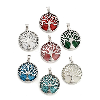 Natural & Synthetic Mixed Gemstone Pendants FIND-A043-09P-1