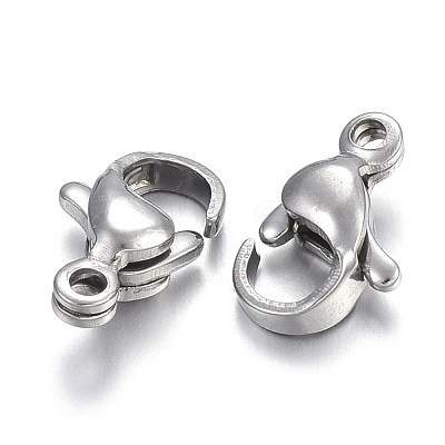 Tarnish Resistant 304 Stainless Steel Lobster Claw Clasps STAS-F182-01P-D-1