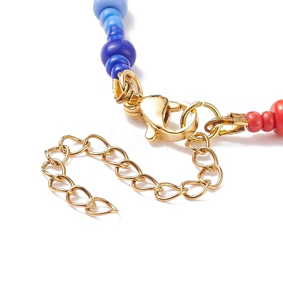 Glass Seed Beaded Necklace for Women NJEW-JN03931-1
