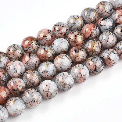 Baking Paint Glass Beads Strands DGLA-N003-10mm-B05-1